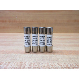 Demex 6A gG Fuse 10X38 (Pack of 4) - New No Box