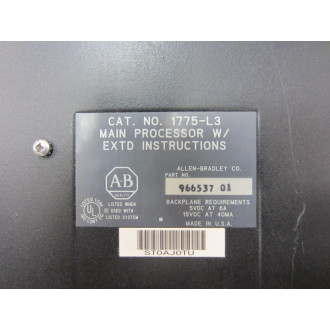 Allen Bradley 966537 01 Main Processor  Rev A 976331-01 - Used