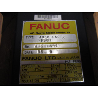 Fanuc A06B-0501-B501 AC Servo Motor A06B0501B501 - New No Box