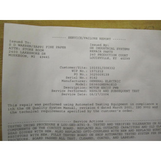 General Electric DS3800NEPA1E1D Motor Exciter PWB 1571212 - Refurbished