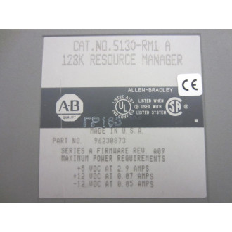 Allen Bradley 96230873 128K Resource Manager 5130-RM1 A Ser A - Used