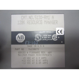 Allen Bradley 96230873 128K Resource Manager 5130-RM1 A Series A - Used