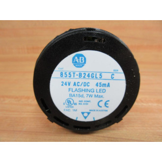 Allen Bradley 855T-B24GL5 Stack Light Amber 855TB24GL5 With Bulb 855E-LL24A