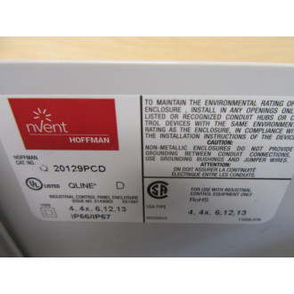 Hoffman Q20129PCD Electrical Enclosure Single Switch Hole - Used