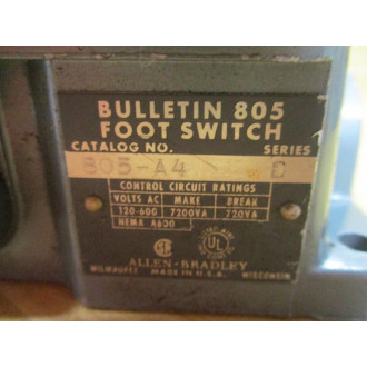 Allen Bradley 805-A4 Foot Switch 805A4 - New No Box