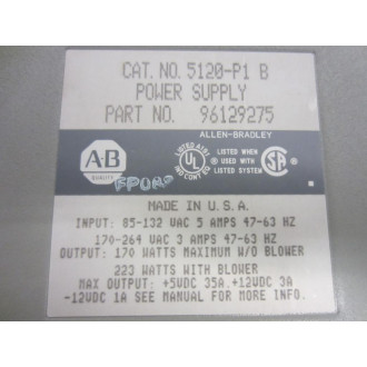 Allen Bradley 5120-P1 B Power Supply 5120P1B 96129275 - Used