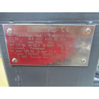 Siemens 1HU5042-0AF01-Z Servo Motor 1HU50420AF01Z 172V, 2000RPM - Used