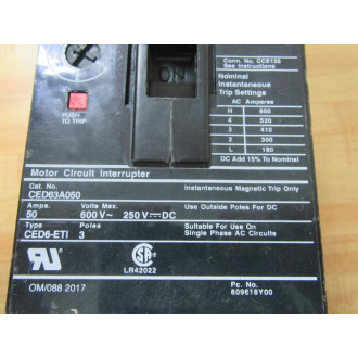 Siemens CED63A050 50A Circuit Breaker CED63A050L - New No Box