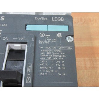 Siemens LDK3B070 70A Circuit Breaker LDK3B070L - New No Box