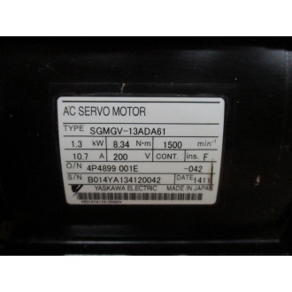 Yaskawa Electric SGMGV-13ADA61 AC Servo Motor - New No Box