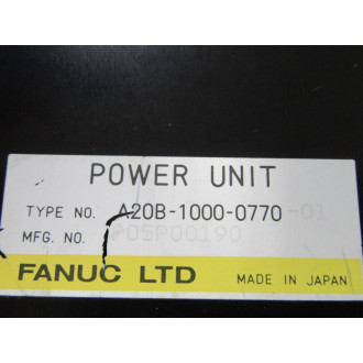 Fanuc A20B-1000-0770 Power Unit A20B-1000-0770-01 A20B-1000-077009A - Used