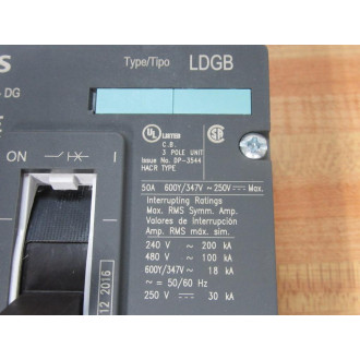 Siemens LDK3B050 50A Circuit Breaker LDK3B050L - New No Box
