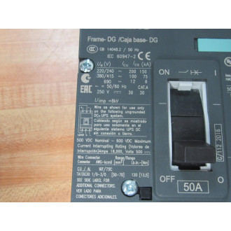 Siemens LDK3B050 50A Circuit Breaker LDK3B050L - New No Box