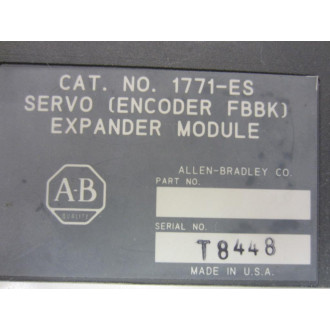 Allen Bradley 1771-ES Servo Expander Module 1771ES FW Rev.J  Ser.B - Used