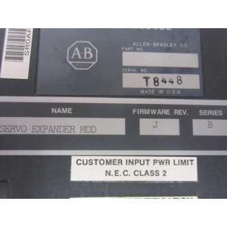 Allen Bradley 1771-ES Servo Expander Module 1771ES FW Rev.J  Ser.B - Used