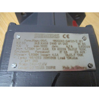 Siemens 1HU5042-0AF01-Z Servo Motor 1HU50420AF01Z 166V, 3000RPM - New No Box