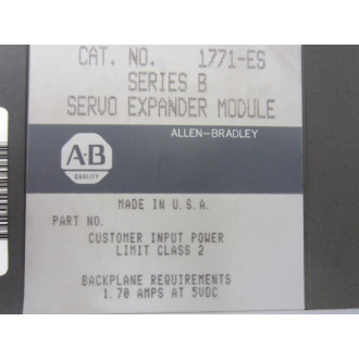 Allen Bradley 1771-ES Servo Expander Module 1771ES Firmware Rev. J Ser. B - Used