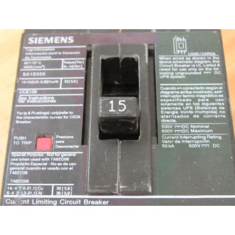 Siemens CED63B015 15A Circuit Breaker CED63B015L - New No Box