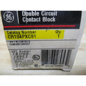 GE General Electric CR104PXC91 Contact Block