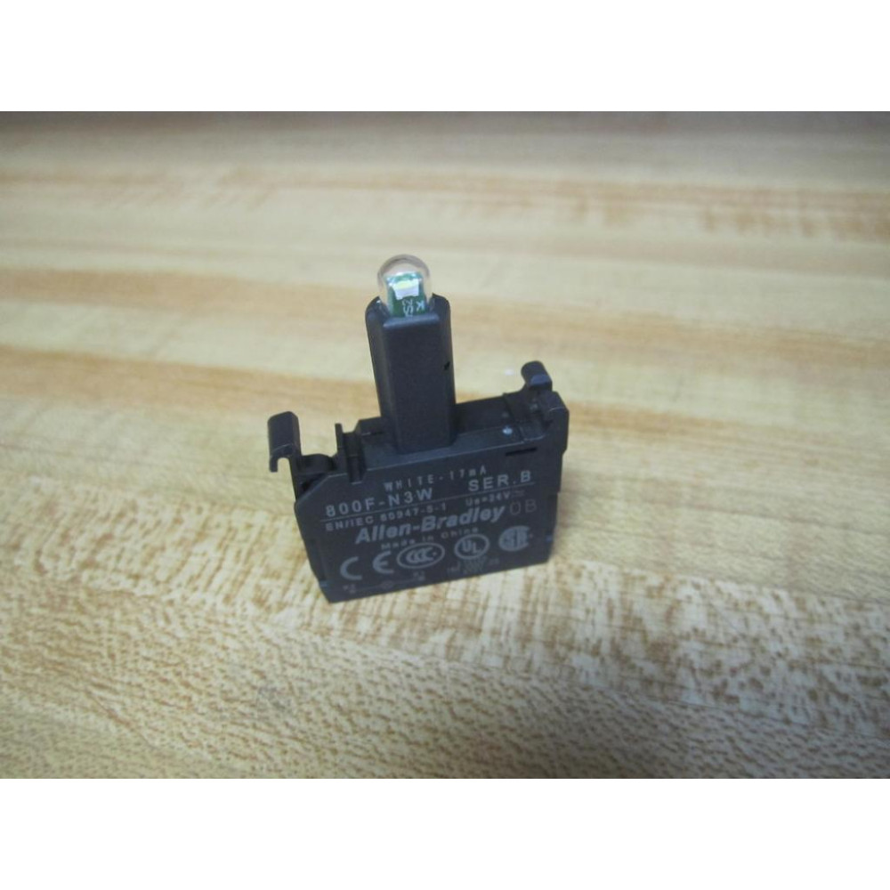 Allen Bradley 800F-N3W Light Module 800FN3W White Series B 17mA - New No Box