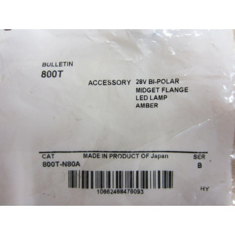 Allen Bradley 800T-N80A LED Lamp Amber 800TN80A (Pack of 2)