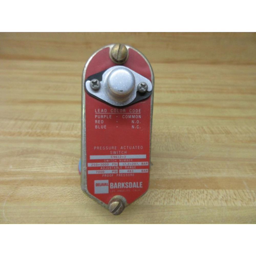 Barksdale C9612-3 Pressure Actuated Switch C96123 125-600 VAC - New No Box