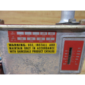 Barksdale C9612-3 Pressure Actuated Switch C96123 125-600 VAC - New No Box