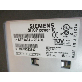 Siemens 6EP1434-2BA00 SITOP Power 10 Power Supply 6EP14342BA00 - Used