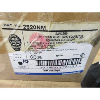 Thomas And Betts 2920 NM Cord Connectors 2920NM (Pack of 10)