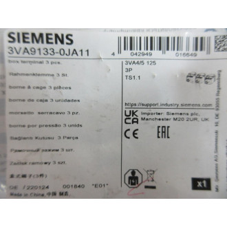 Siemens 3VA9133-OJA11 Circuit Breaker Accessory 3VA9133OJA11