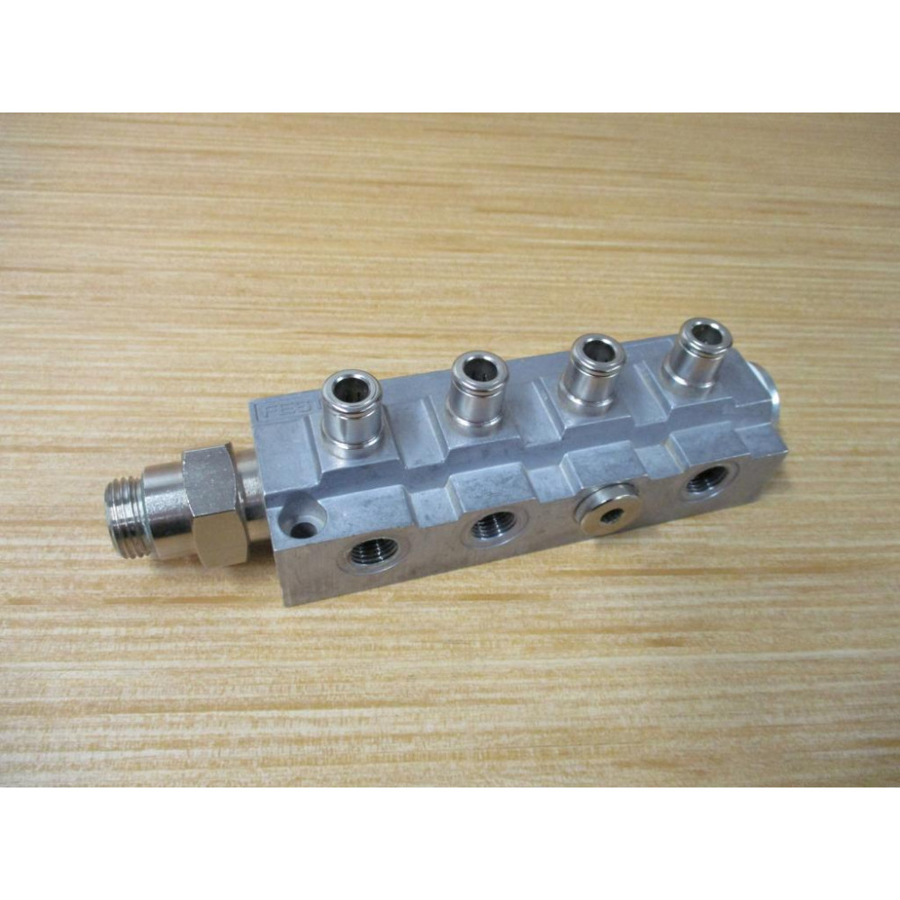 Festo FR-8-14 Pneumatic Manifold FR814 W Fitting - Used