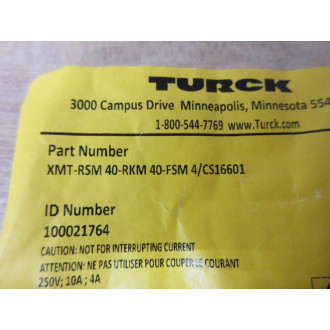 Turck XMT-RSM 40-RKM 40-FSM 4CS16601 Tee Connector 100021764