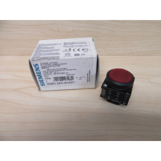 Siemens 3SB3 243-0AA21 Red 3SB32430AA21 Button & Base