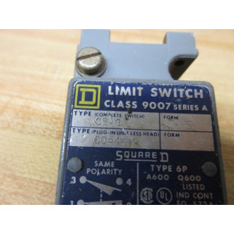 Square D 9007-C054 Limit Switch 9007C054 WO Receptacle & Operator Head - Used
