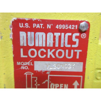 Numatics VL30N03Y Manual Lockout Valve - Used