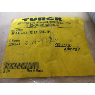 Turck RK 4.4T-3.3-RS 4.4TS90-SP Double Ended Cordset U2445-1
