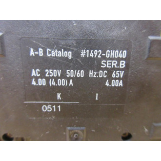 Allen Bradley 1492-GH040 Miniature Circuit Breaker 1492GH040 - Used