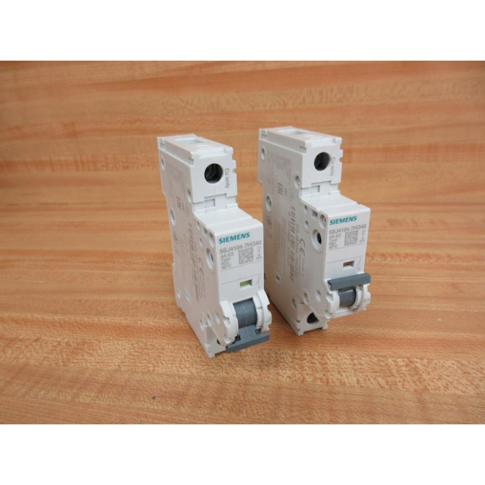 Siemens 5SJ4104-7HG40 Circuit Breaker AWG 18 (Pack of 2) - New No Box