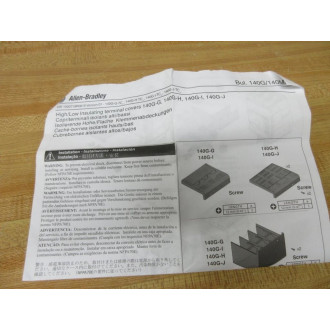 Allen Bradley 140G-H-TC3L Terminal Cover 140GHTC3L