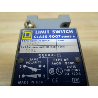 Square D 9007-C054 Limit Switch 9007C054 WO Head, Body Only - New No Box
