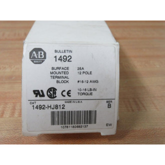 Allen Bradley 1492-HJ812 Surface Mounted Terminal Block 1492HJ812 Ser B