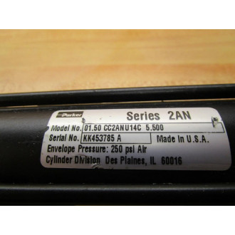 Parker 01.50 CC2ANU14C 5.500 Air Cylinder 0150CC2ANU14C5500 - Used
