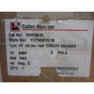 Cutler Hammer RHF3015 Eaton Circuit Breaker