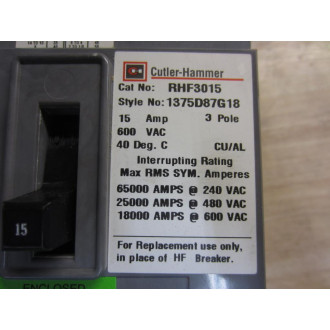 Cutler Hammer RHF3015 Eaton Circuit Breaker
