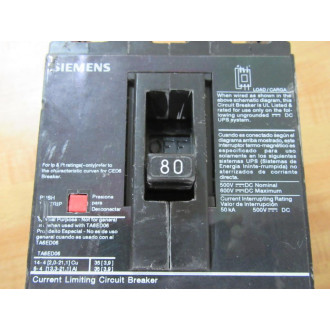 Siemens CED63B080 80A Circuit Breaker CED63B080L - New No Box