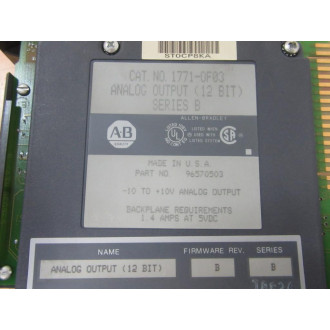 Allen Bradley 1771-OF03 Module  1771-0F03 Series B Firmware Rev B - Used