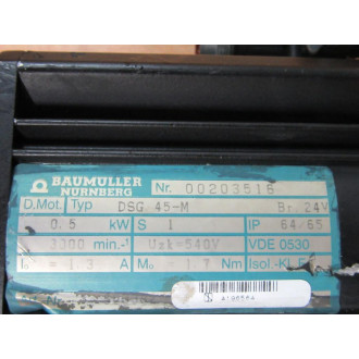 Baumuller Nurnberg DSG 45-M Servo Motor DSG45M - Used