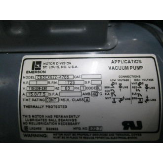 Welch 3Z656 Vacuum Pump 1376  1HP1725RPM - New No Box