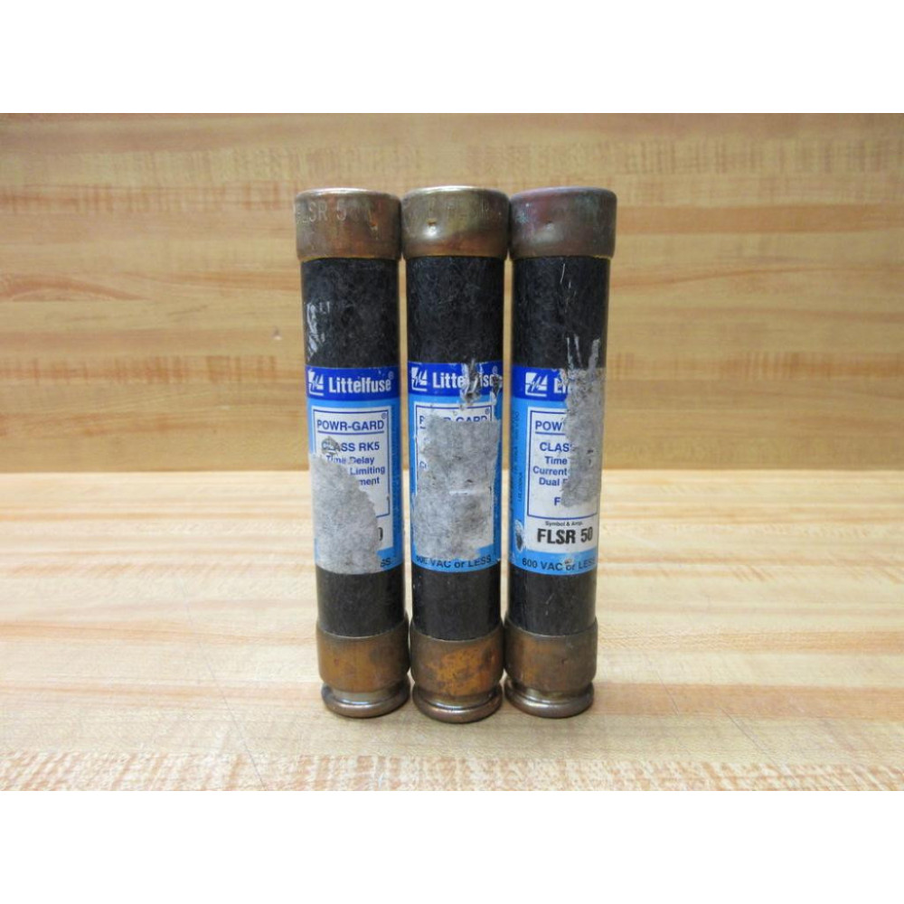 Littelfuse FLSR-50 Fuse Cross Ref 486L42, FLSR050 (Pack of 3) - Used