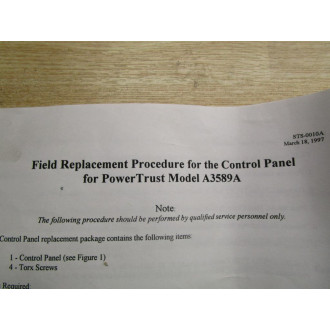 HP 0957-0283 Control Panel Kit